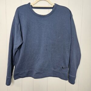 Nike Dri Fit Medium Women's Low Cut Back Sweatshirt Blue